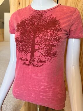 Vintage Y2K Austin City Limits ACL Women’s Pink Graphic Slub Knit Tee - Small